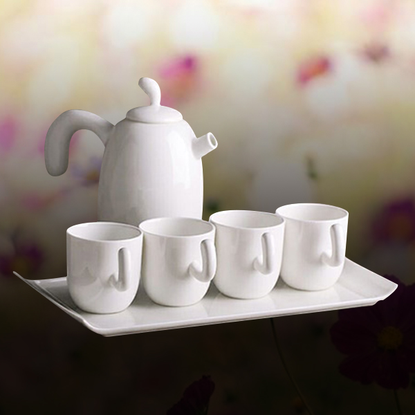 唐山骨质瓷纯白陶瓷茶具套装