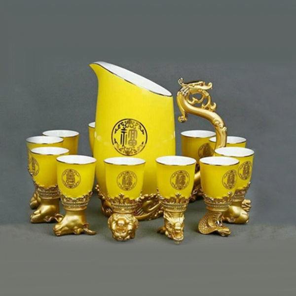 唐山骨质瓷12生肖茶具套装