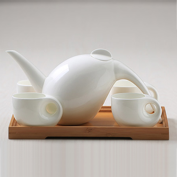 唐山骨瓷个性茶具纯白套装